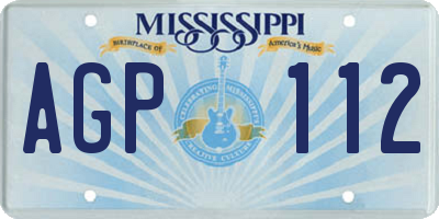 MS license plate AGP112