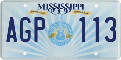 MS license plate AGP113