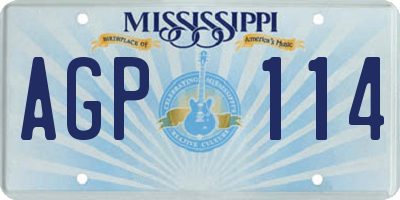 MS license plate AGP114