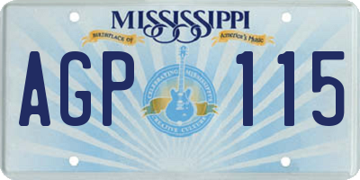 MS license plate AGP115