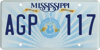 MS license plate AGP117