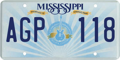 MS license plate AGP118