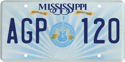 MS license plate AGP120