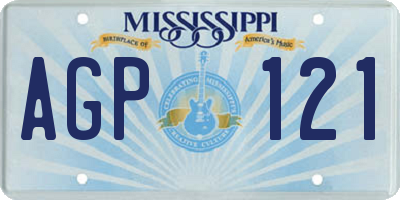 MS license plate AGP121