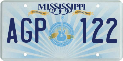 MS license plate AGP122