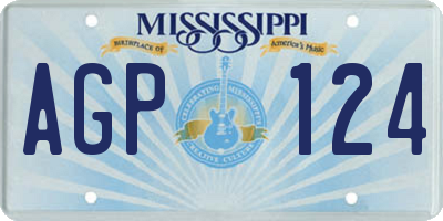 MS license plate AGP124