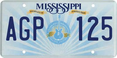 MS license plate AGP125