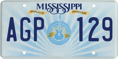 MS license plate AGP129