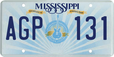MS license plate AGP131