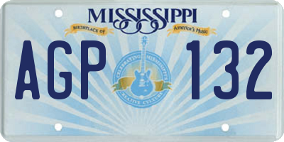 MS license plate AGP132