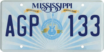 MS license plate AGP133