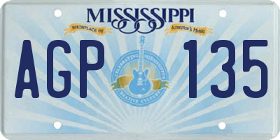 MS license plate AGP135