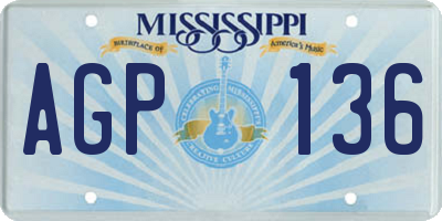 MS license plate AGP136