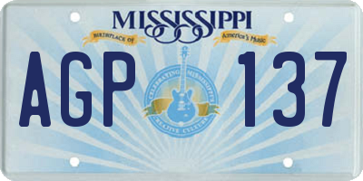 MS license plate AGP137