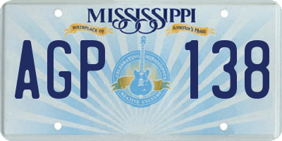 MS license plate AGP138
