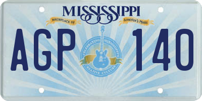 MS license plate AGP140