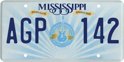 MS license plate AGP142