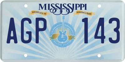MS license plate AGP143