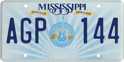 MS license plate AGP144