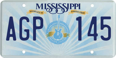 MS license plate AGP145
