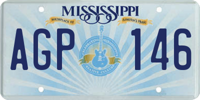 MS license plate AGP146