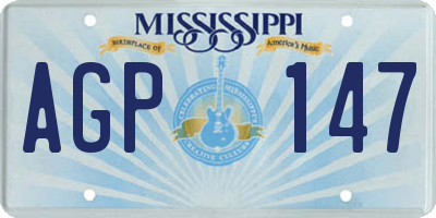 MS license plate AGP147