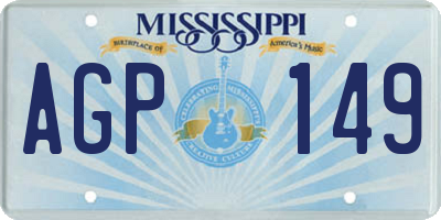 MS license plate AGP149