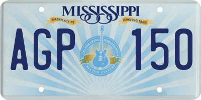 MS license plate AGP150