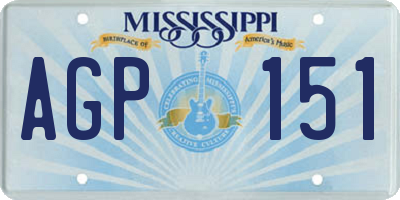 MS license plate AGP151