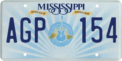 MS license plate AGP154
