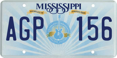 MS license plate AGP156