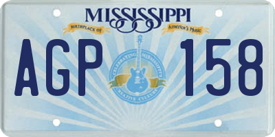 MS license plate AGP158