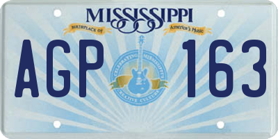 MS license plate AGP163