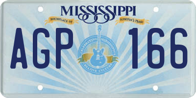 MS license plate AGP166