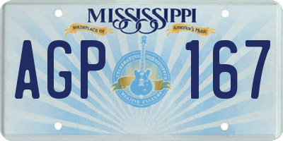 MS license plate AGP167
