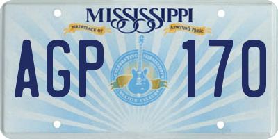 MS license plate AGP170