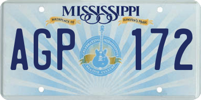 MS license plate AGP172