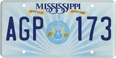 MS license plate AGP173