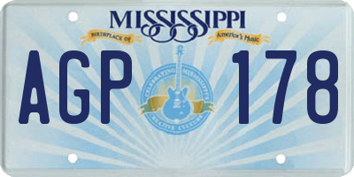 MS license plate AGP178