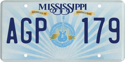 MS license plate AGP179