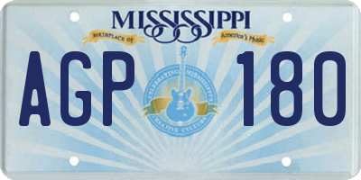 MS license plate AGP180