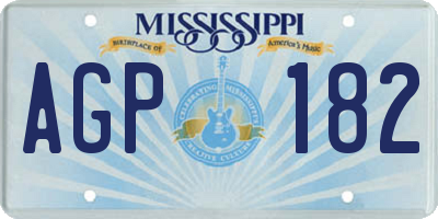 MS license plate AGP182