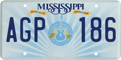 MS license plate AGP186