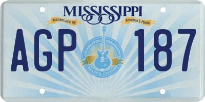MS license plate AGP187