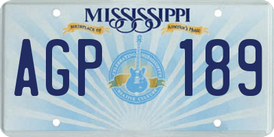 MS license plate AGP189