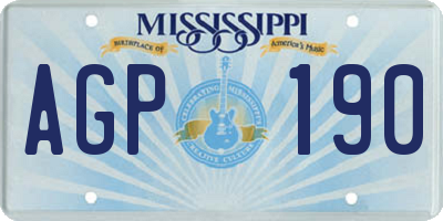 MS license plate AGP190