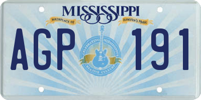 MS license plate AGP191