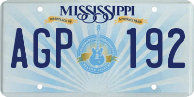 MS license plate AGP192