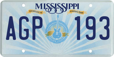 MS license plate AGP193