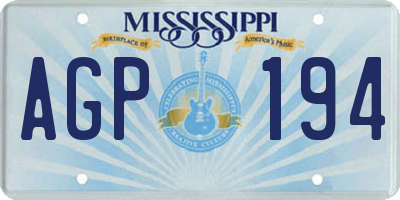 MS license plate AGP194